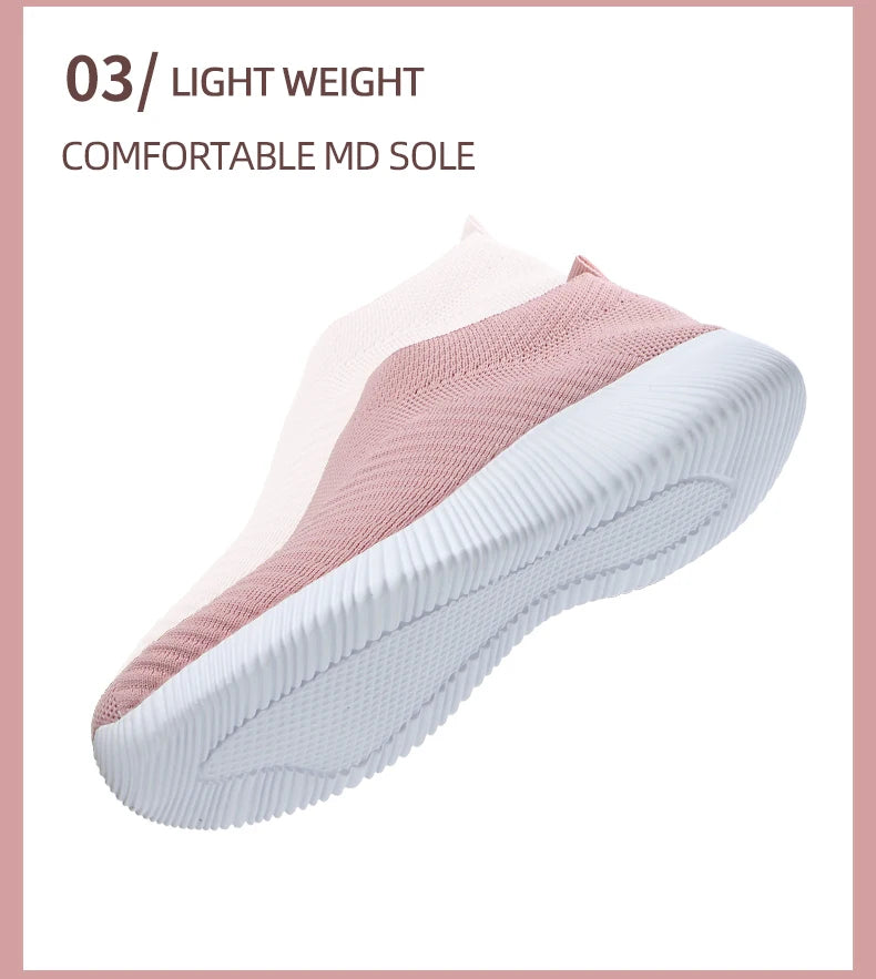 Zapatillas Slip-On de Mujer con Banda Elástica y Plantilla EVA