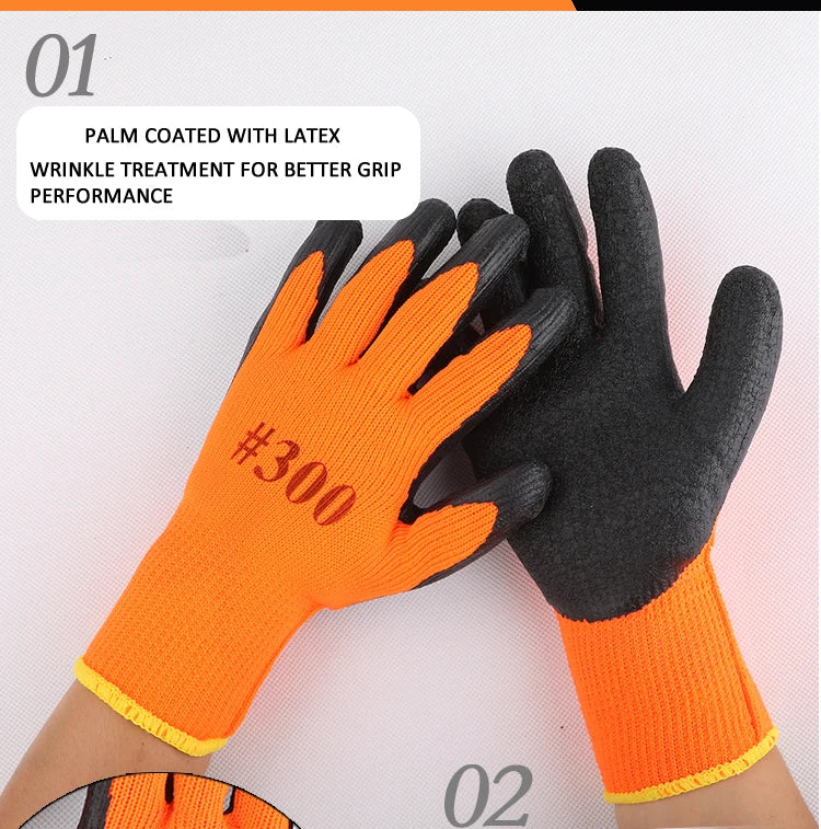 Guantes de jardinería y trabajo para clima frío con agarre de látex