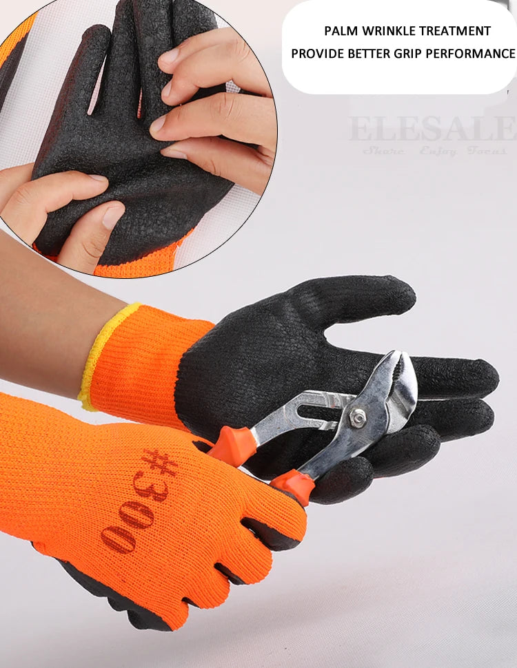 Guantes de jardinería y trabajo para clima frío con agarre de látex