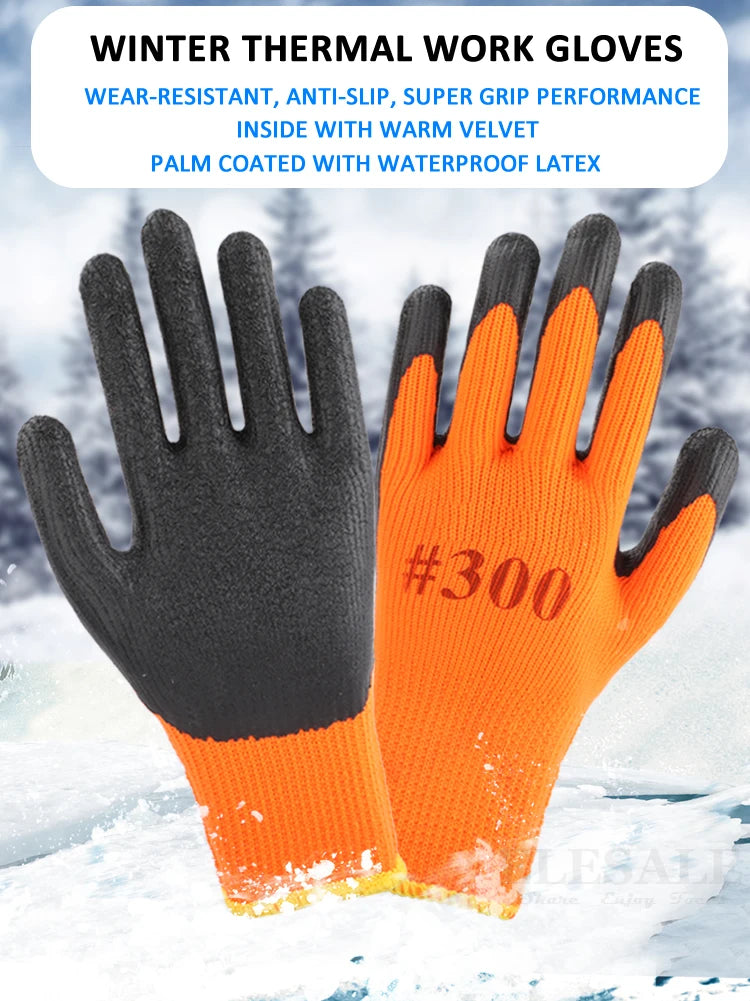 Guantes de jardinería y trabajo para clima frío con agarre de látex