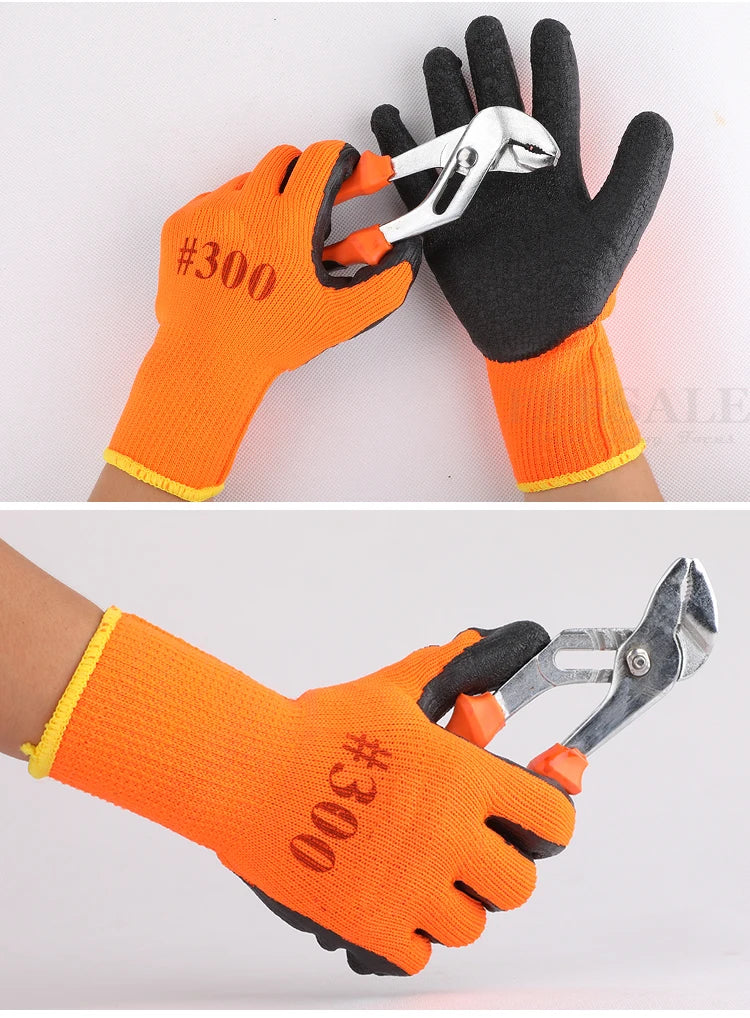 Guantes de jardinería y trabajo para clima frío con agarre de látex