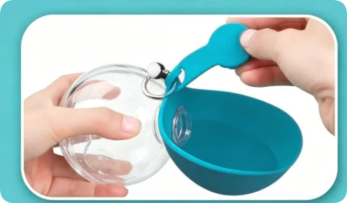 Bebedero Portátil de Acero Inoxidable con Bowl Plegable de Silicona para Perros y Gatos