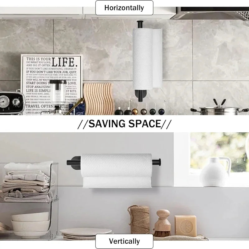 Portarrollos de Pared Autoadhesivo de Acero Inoxidable para Cocina y Baño