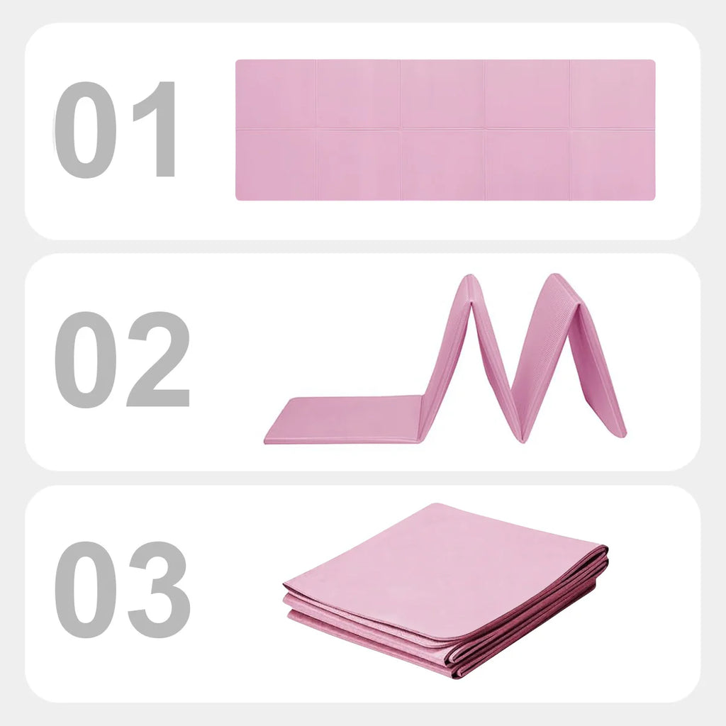 Mat de Yoga Plegable EVA Ecológico Rosa para Pilates y Fitness