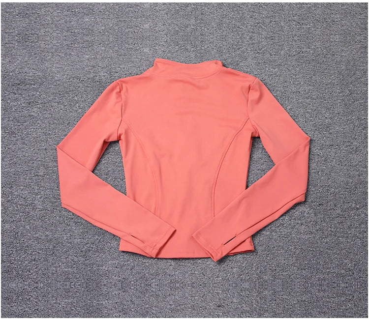 Campera deportiva de mujer para entrenamiento, manga larga con cierre