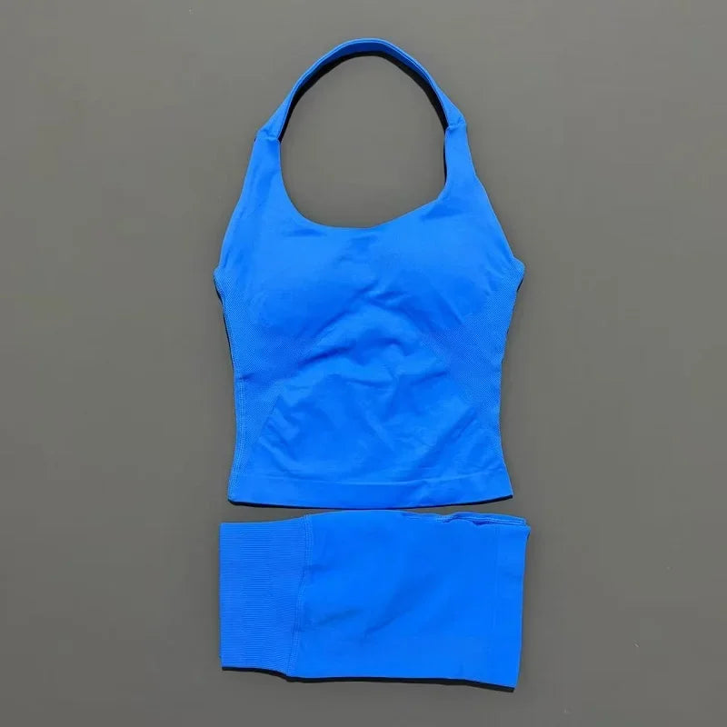 Conjunto Deportivo de 2 Piezas Top Halter y Short Modelador para Mujer