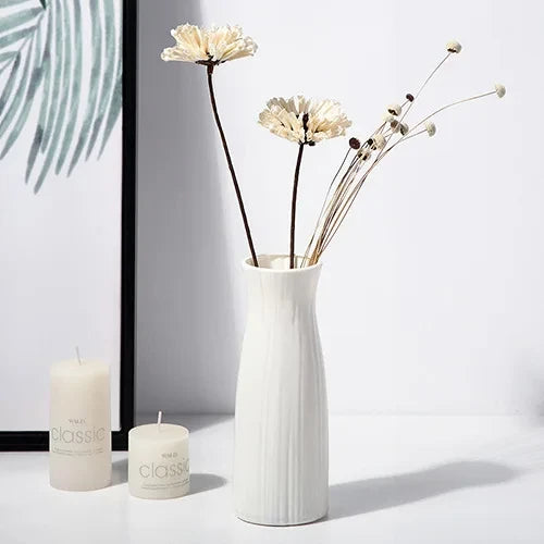 Florero de Plástico Nórdico Compacto para Flores y Decoración