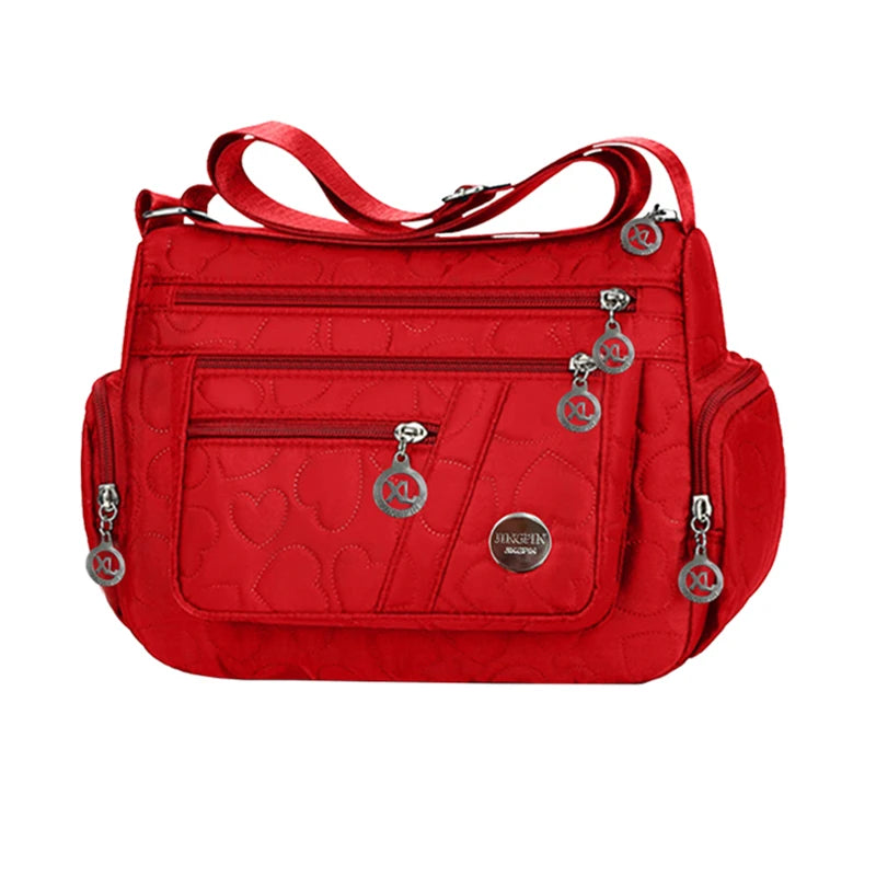 Bandolera de Nylon Multicompartimento con Correa Ajustable