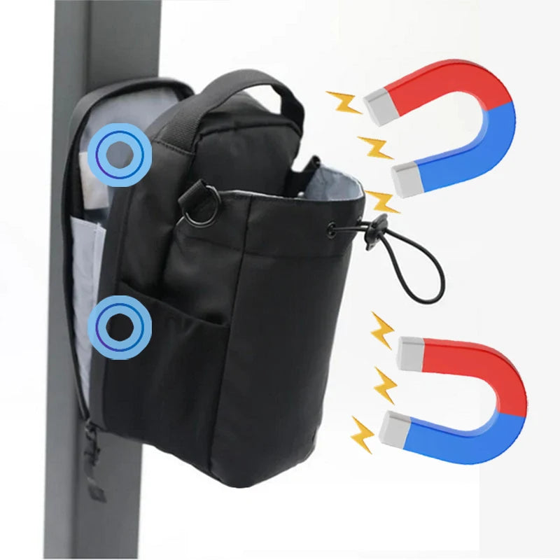 Bolso deportivo magnético con bolsillo para celular y porta botella