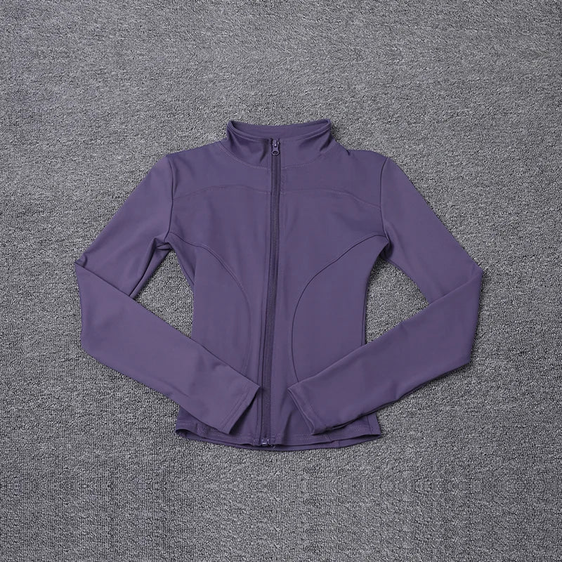 Campera deportiva de mujer para entrenamiento, manga larga con cierre
