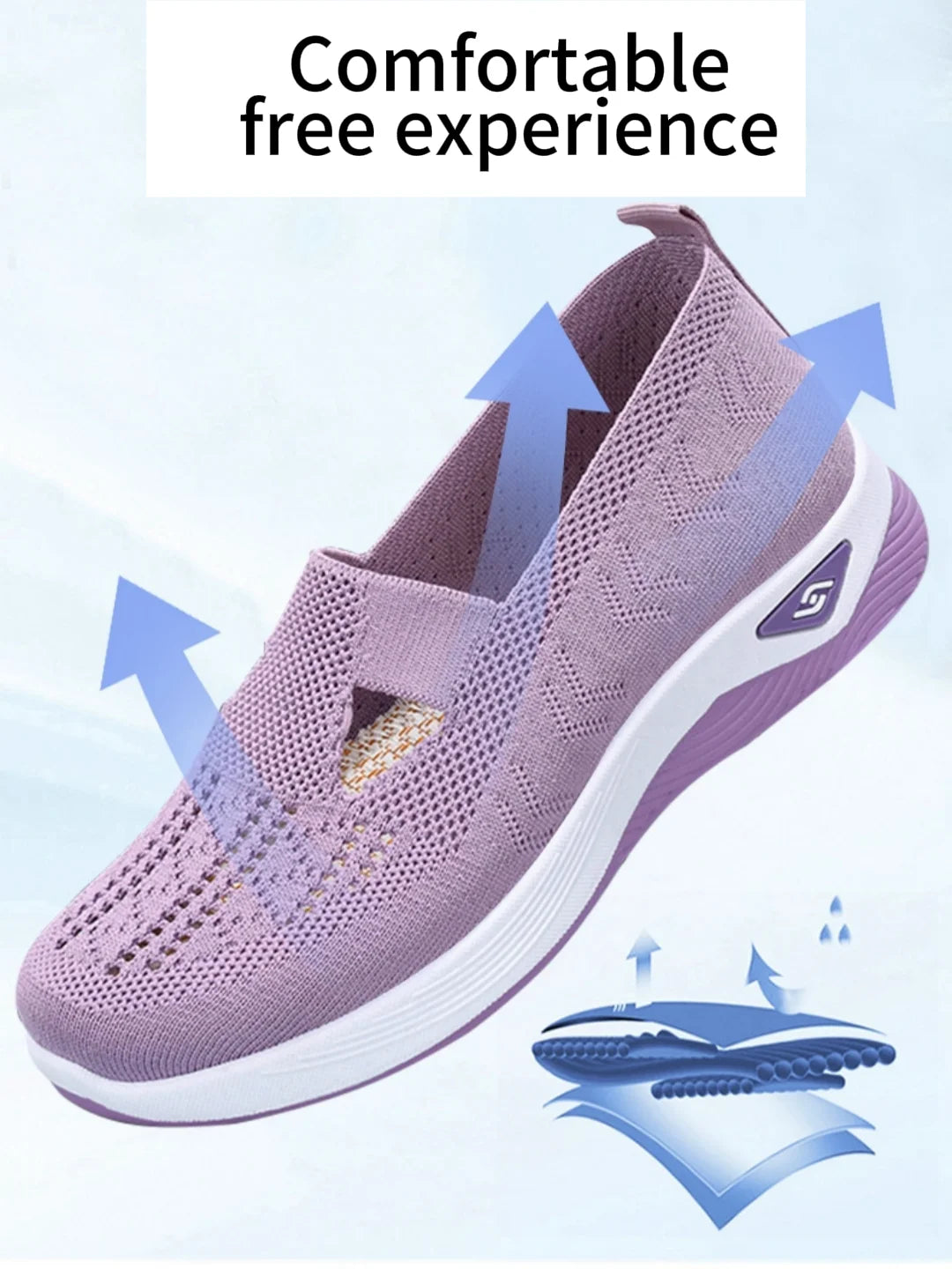 Zapatillas de mujer tejidas, livianas y transpirables