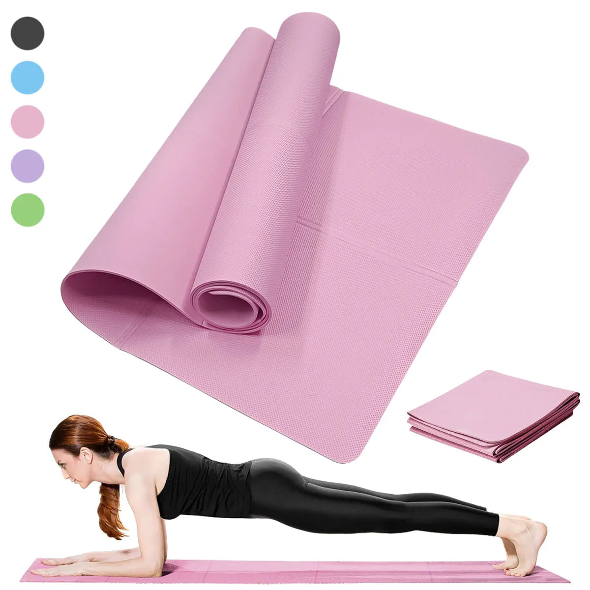 Mat de Yoga Plegable EVA Ecológico Rosa para Pilates y Fitness