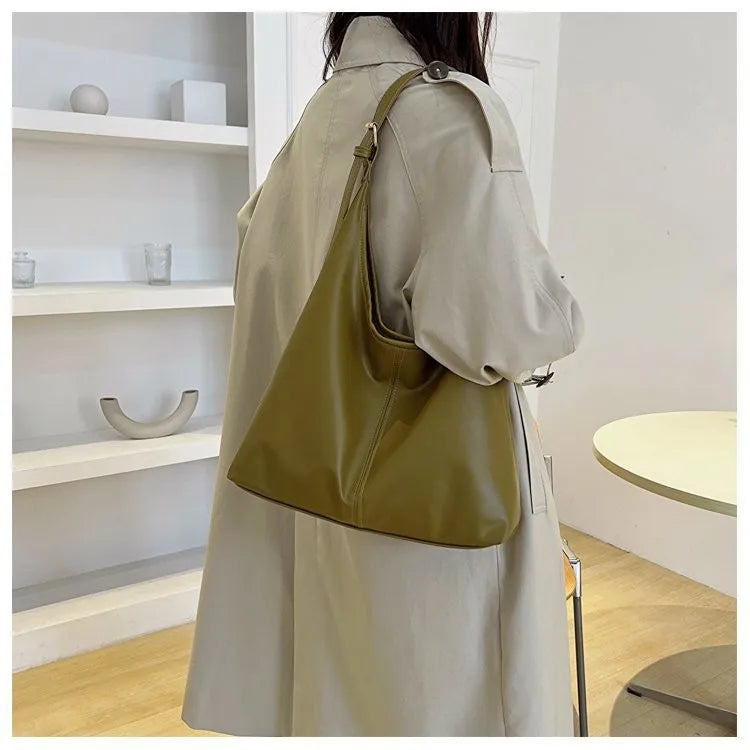 Cartera Tote Grande Estilo Retro con Bolsillo Interior