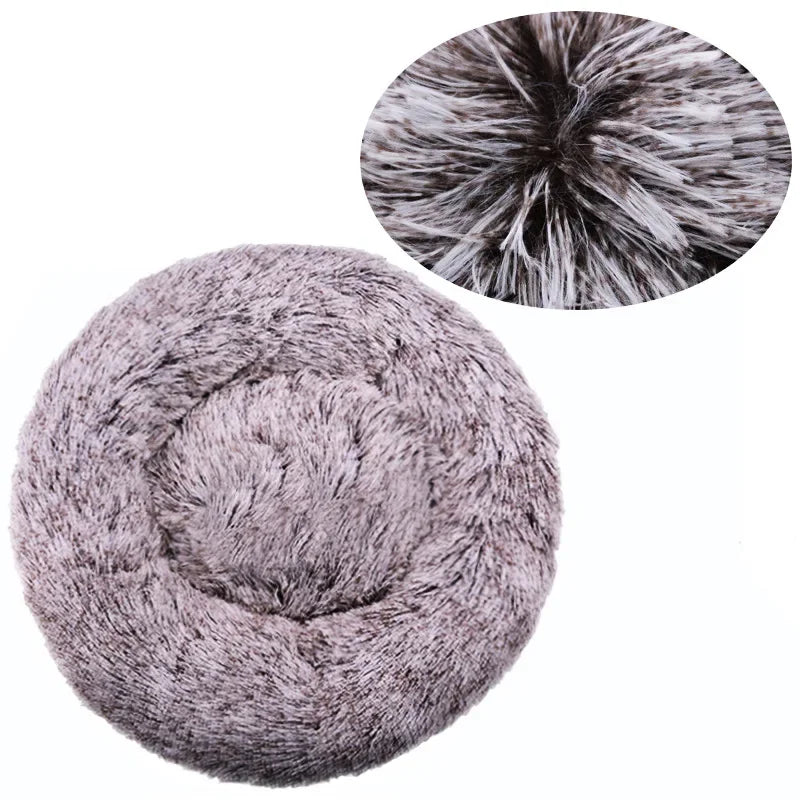 Cama Redonda de Peluche Suave para Perros y Gatos, 6 Tamaños