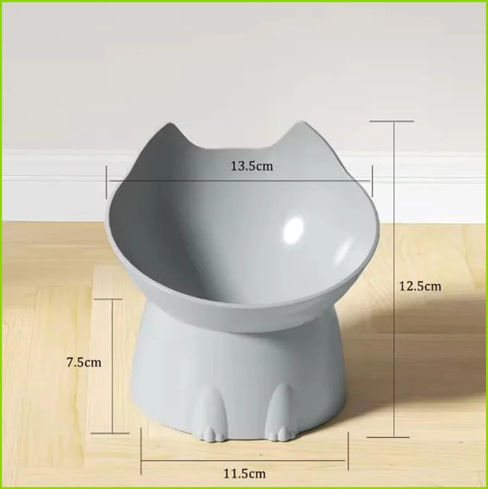 Comedero elevado de plástico con orejas para gatos y perros