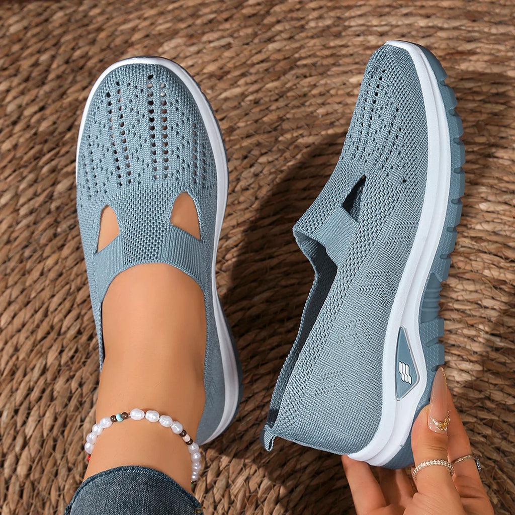 Zapatillas de Mujer Tejidas con Cierre Slip-On y Suela Antideslizante