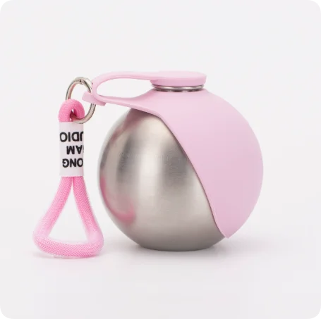 Bebedero Portátil de Acero Inoxidable con Bowl Plegable de Silicona para Perros y Gatos