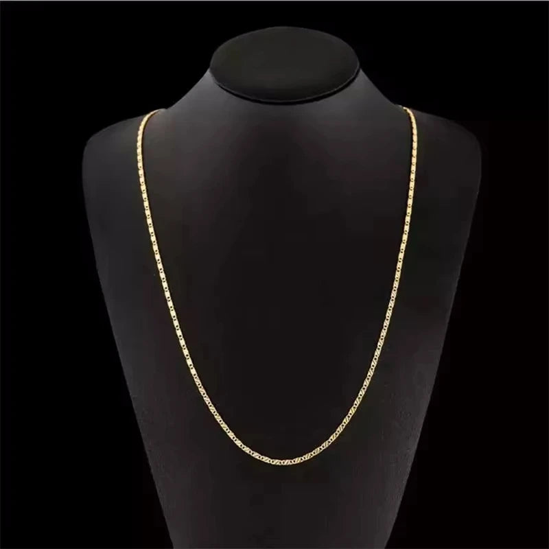 Collar de Cadena Lateral en Plata 925, Dorado o Plateado