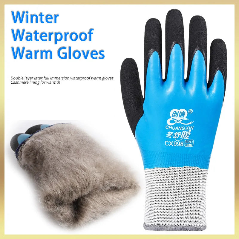 Guantes de jardinería y trabajo para clima frío con agarre de látex