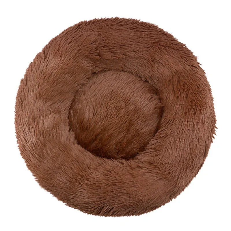 Cama Redonda de Peluche Suave para Perros y Gatos, 6 Tamaños