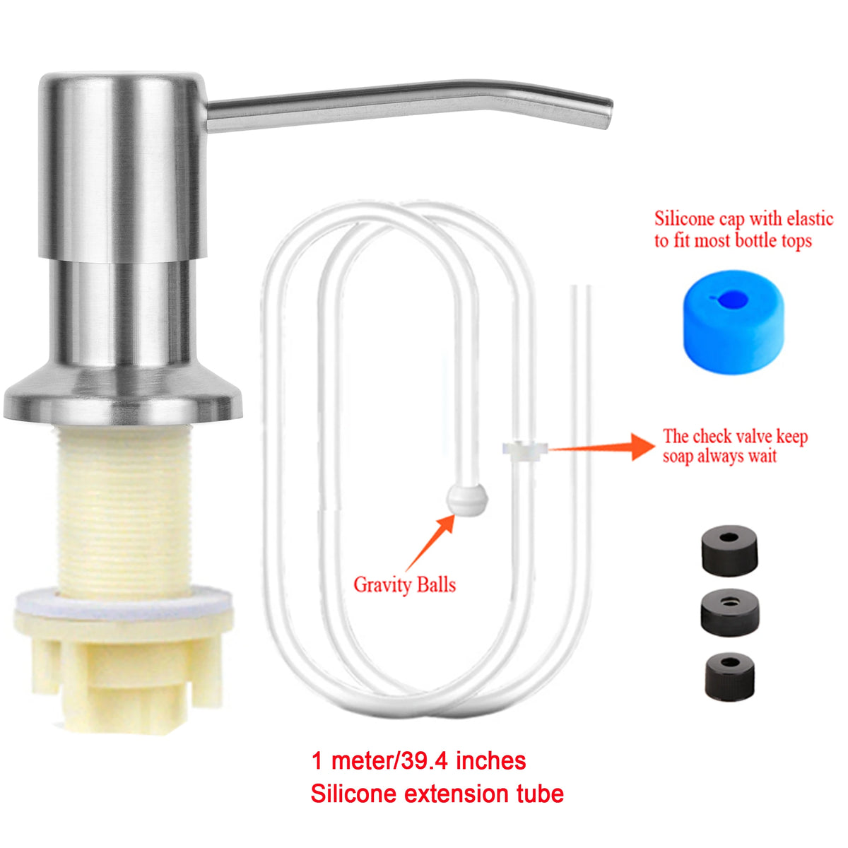 Dispenser de Jabón Líquido para Pileta de Cocina con Kit de Extensión