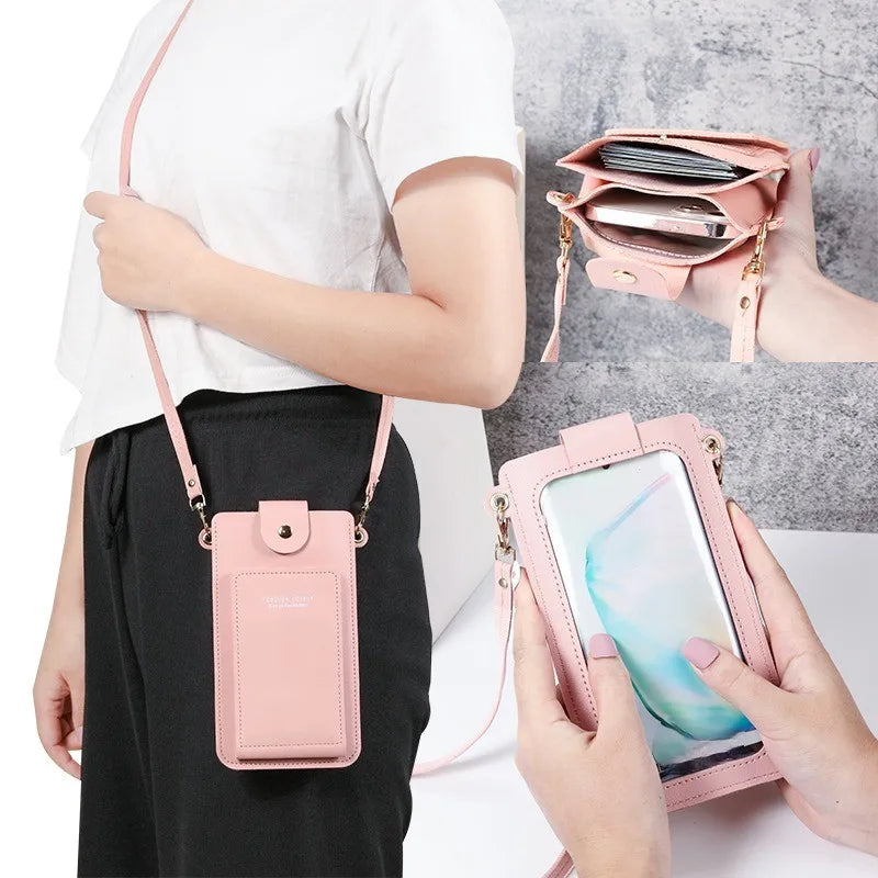 Bandolera cruzada para mujer con tarjetero para celular