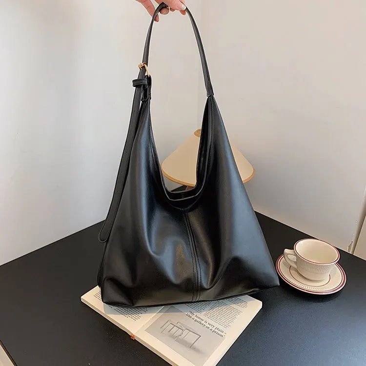 Cartera Tote Grande Estilo Retro con Bolsillo Interior
