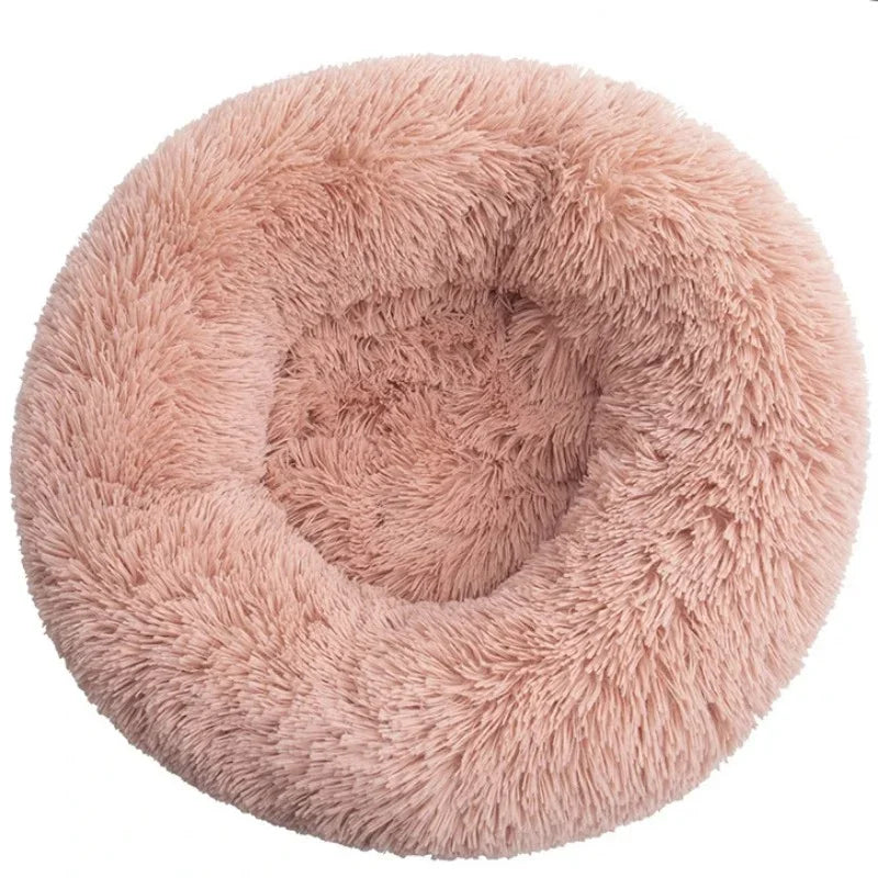 Cama Redonda de Peluche Suave para Perros y Gatos, 6 Tamaños