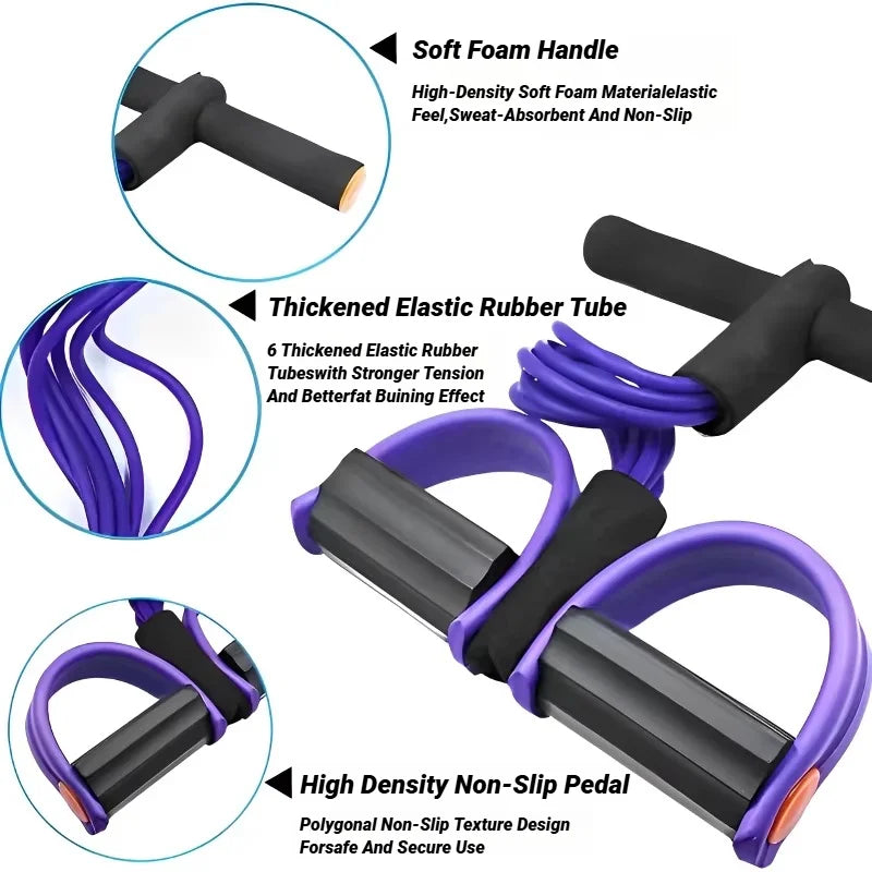 Banda Elástica con Pedal para Piernas, Brazos y Abdomen