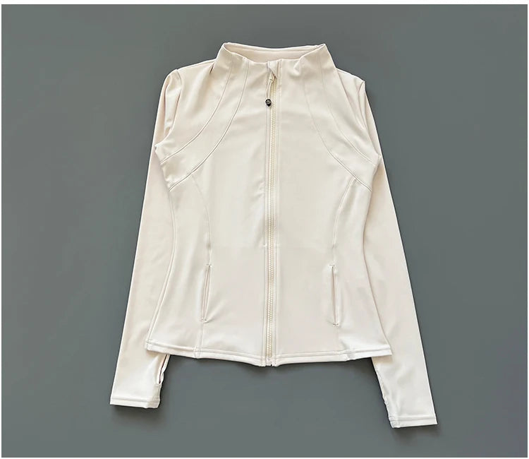 Campera Deportiva Mujer Cuello Alto Slim Fit Secado Rápido Manga Larga