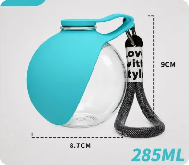 Bebedero Portátil de Acero Inoxidable con Bowl Plegable de Silicona para Perros y Gatos
