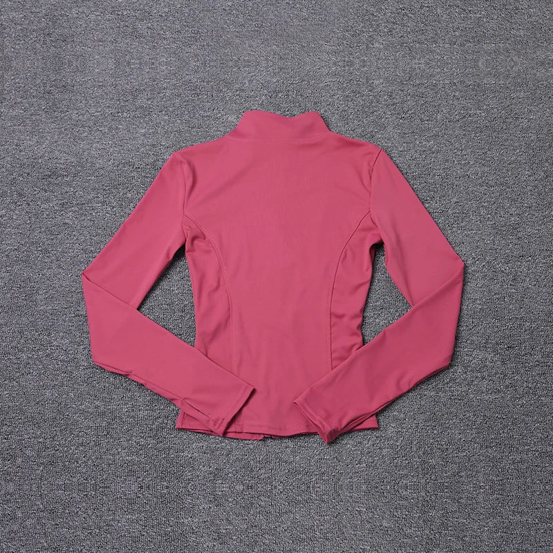 Campera deportiva de mujer para entrenamiento, manga larga con cierre