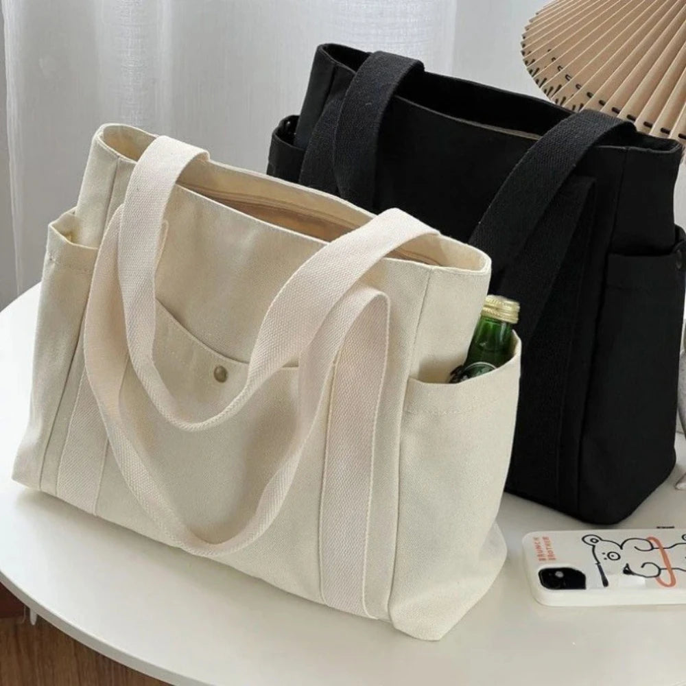 Bolso Bandolera de Lona Gran Capacidad para Oficina y Universidad