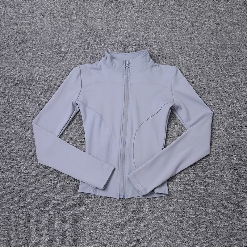 Campera deportiva de mujer para entrenamiento, manga larga con cierre
