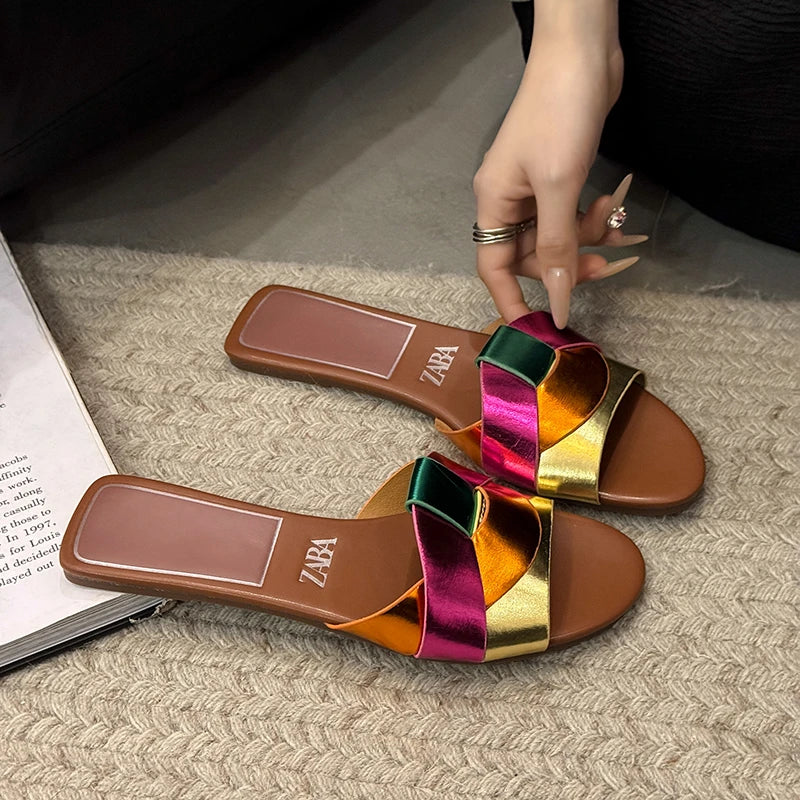 Sandalias Slide de Mujer Color Liso Verano
