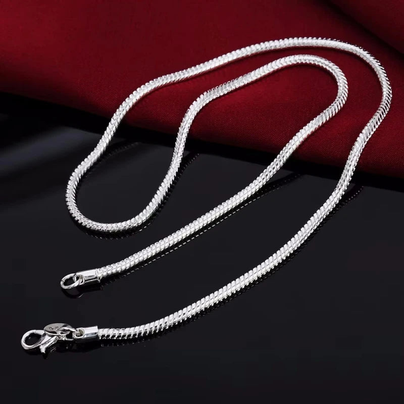 Collar cadena serpiente de plata 925 para hombre y mujer