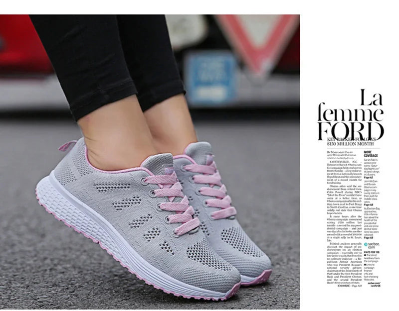 Zapatillas Deportivas de Mujer en Malla Transpirable y Liviana