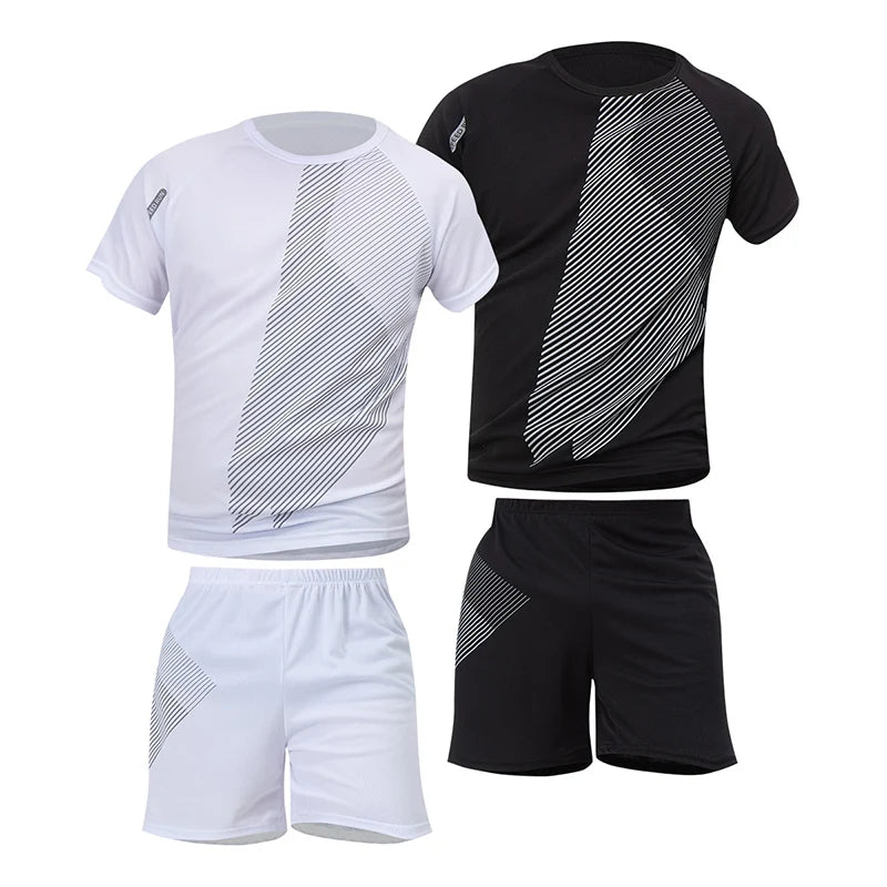 Conjunto deportivo de remera y short para hombre, secado rápido - talles grandes