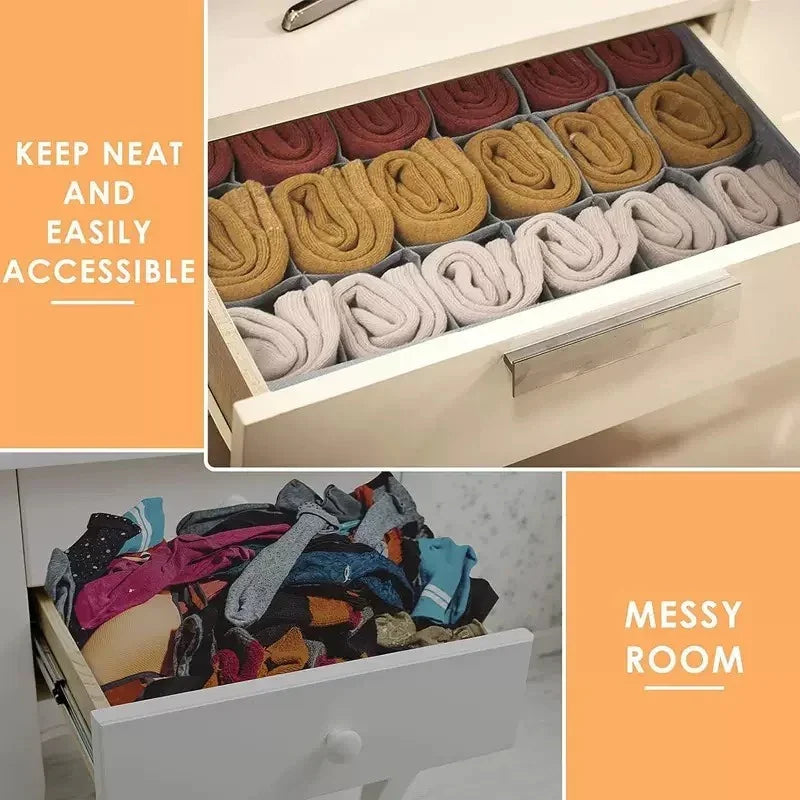 Organizador de Cajones Plegable para Ropa Interior, Medias y Corpiños