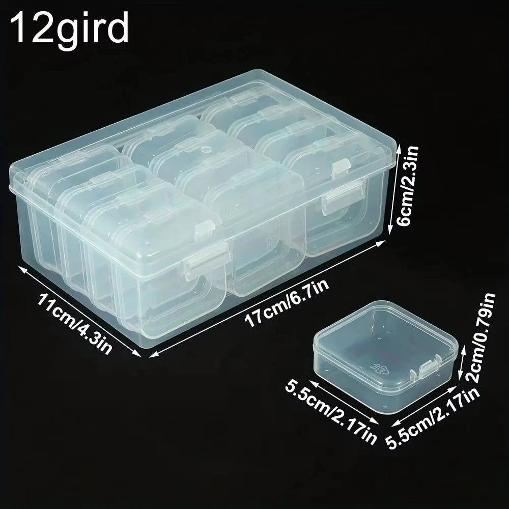 Caja Organizadora Transparente con Compartimentos para Bijouterie y Objetos Pequeños