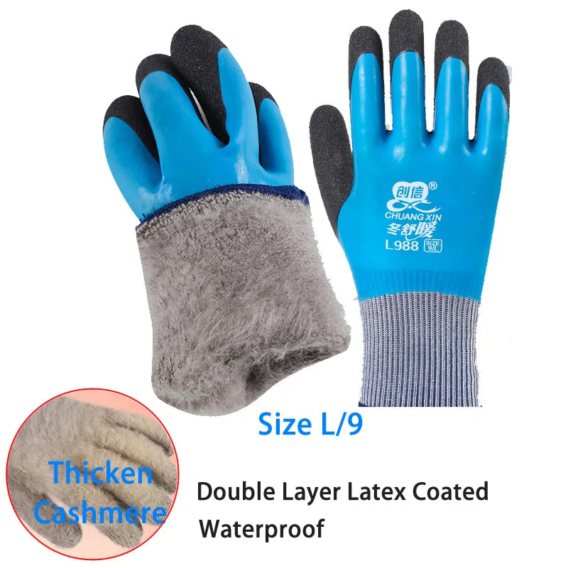 Guantes de jardinería y trabajo para clima frío con agarre de látex