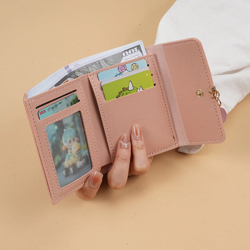 Billetera Trifold para Mujer con Monedero y Tarjetero Minimalista