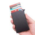 Tarjetero Metálico Compacto con Apertura Pop-Up