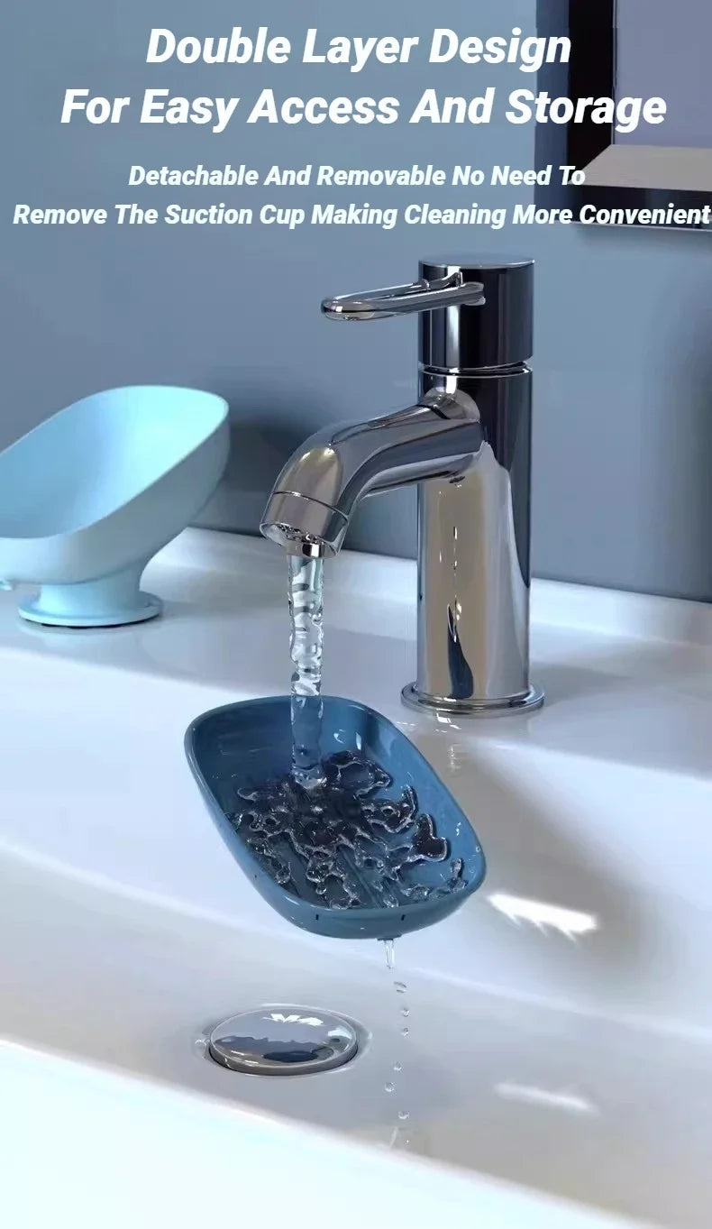 Jabonera Autodrenante con Ventosa para Baño y Cocina