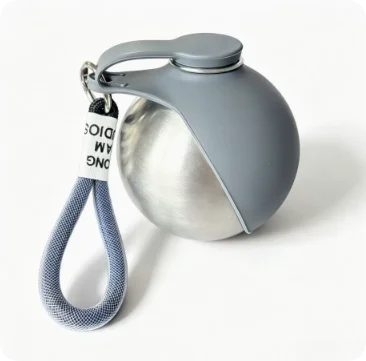 Bebedero Portátil de Acero Inoxidable con Bowl Plegable de Silicona para Perros y Gatos