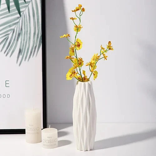 Florero de Plástico Nórdico Compacto para Flores y Decoración