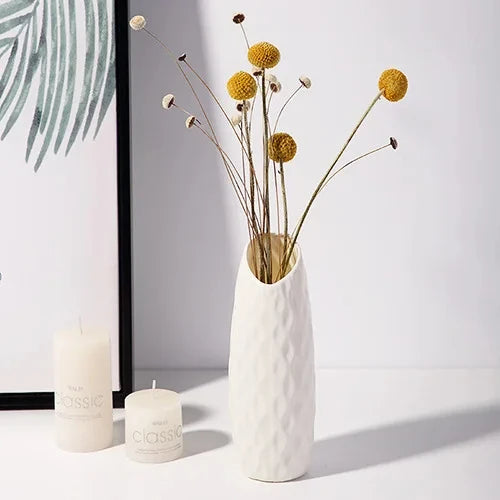 Florero de Plástico Nórdico Compacto para Flores y Decoración