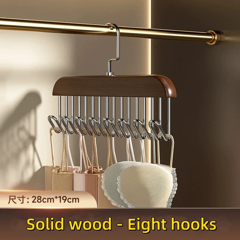 Percha múltiple de madera para lencería y prendas livianas