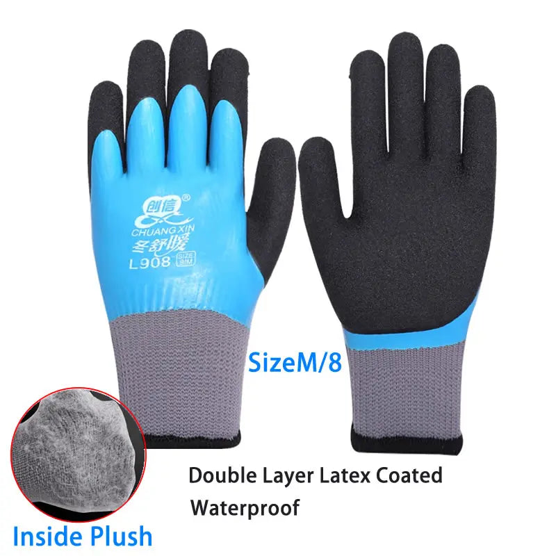 Guantes de jardinería y trabajo para clima frío con agarre de látex