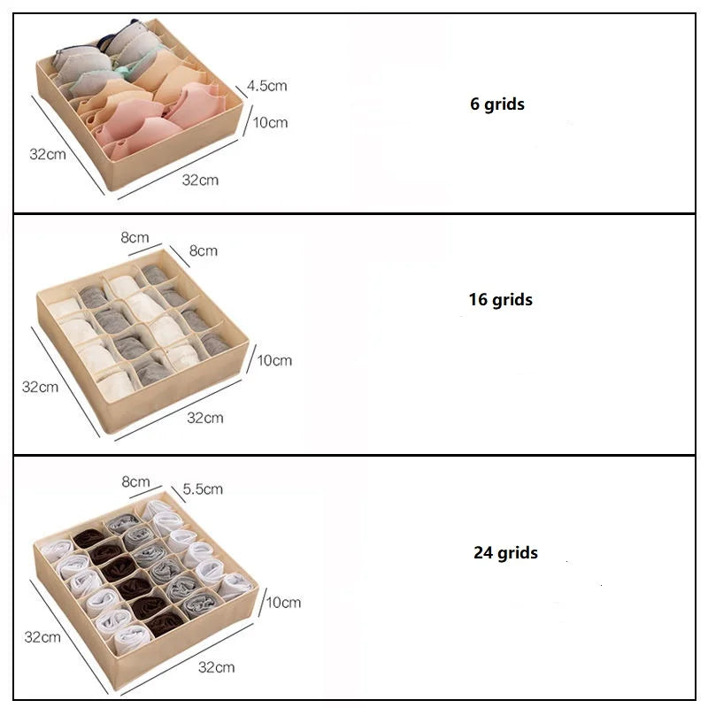Organizador de Cajones Plegable para Ropa Interior, Corpiños y Medias
